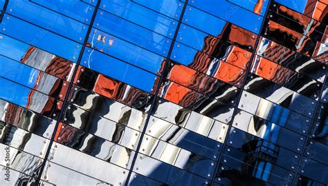 Reflection on a glass facade Stock Photo | Adobe Stock