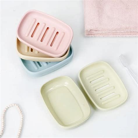 Hot New Plastic Soap Dish Bathroom Creative Double Draining Soap Holder Non-slip Soap Box - Buy ...