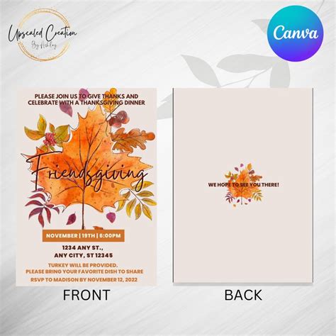 Friendsgiving Invitation, Digital Download, Editable Template, Virtual Invite, Animated, Fall ...