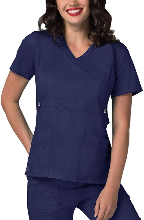 Adar Uniforms Women's Scrub Set - Crossover Top and Multi, Navy, Size X ...