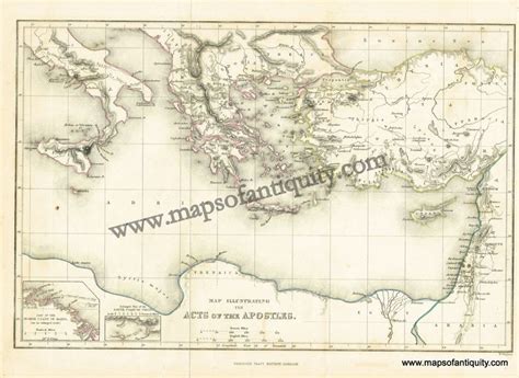 Map Illustrating the Acts of the Apostles - Antique Maps and Charts ...