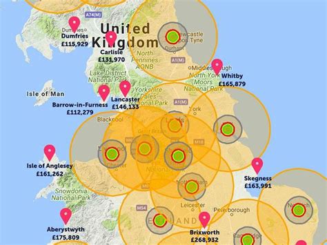 An estate agent has drawn up a map showing the best places to avoid ...