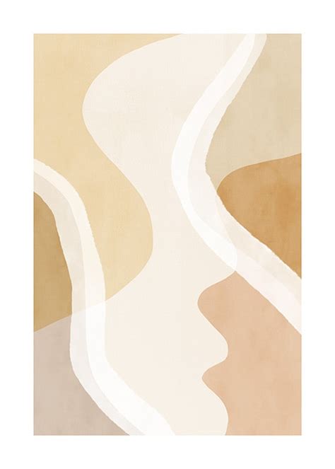 Abstract Yellow Shapes No1 Poster - Abstract shapes in beige - desenio.co.uk