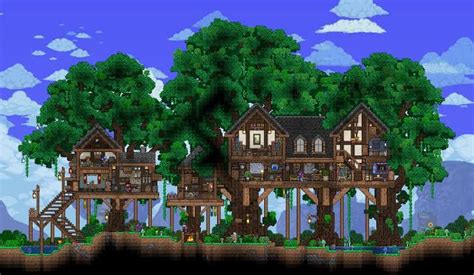 Terraria House Design, Terraria House Ideas, Forest House, Tree House ...