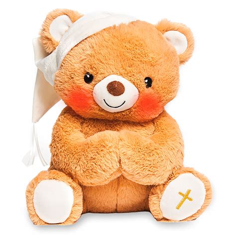 Paws for Prayer Bear Stuffed Animal With Music and Light, 10" H ...