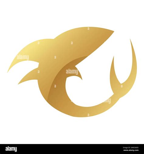 Golden Glossy Shark Icon on a White Background Stock Vector Image & Art - Alamy