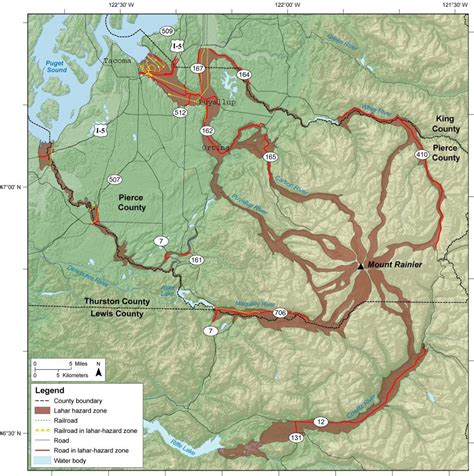 Mount Rainier Volcano Map