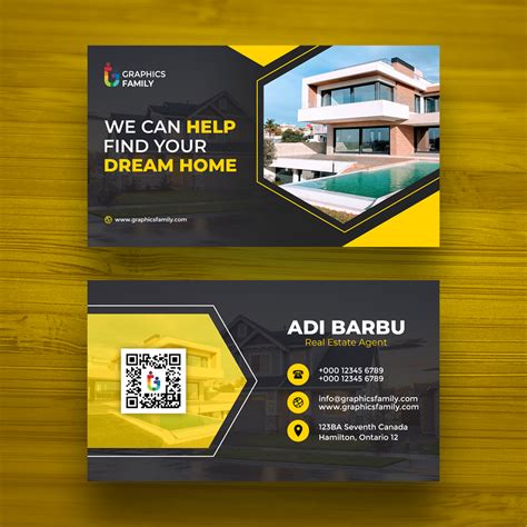 Real Estate Company Agent Business Card Design Template – GraphicsFamily