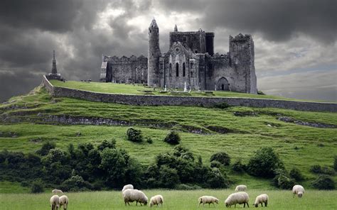 Gray Gothic castle, landscape, castle, church, ruins HD wallpaper ...