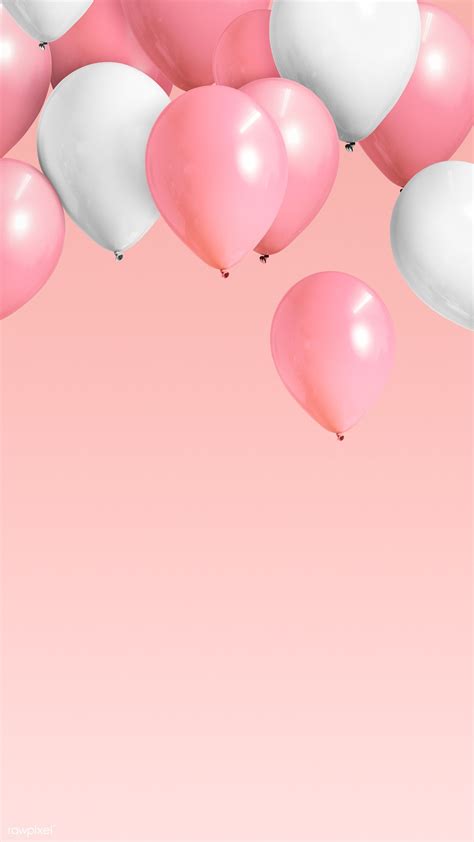 Festive pastel pink balloon mobile phone wallpaper | premium image by rawpixel.com ...