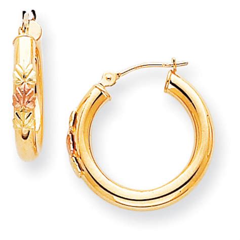 Black Hills Gold 10K Hoop Earrings - 223285, Jewelry at Sportsman's Guide