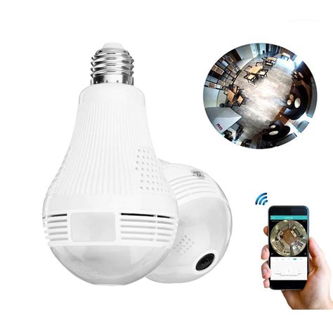 2 in 1 panoramic 1080p 200w wifi camera light bulb cameara night vision two way audio Sale ...