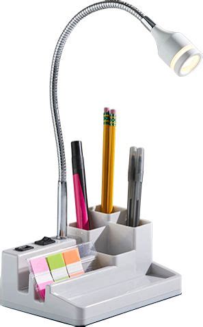 Adesso LED Desk Lamp with USB Port Plus Storage White/Brushed Steel AD53464-02 - Best Buy