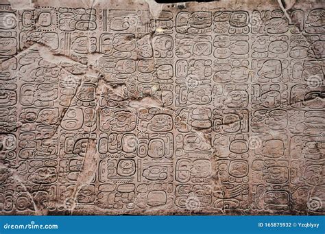 Ancient Mayan glyphs stock photo. Image of historical - 165875932