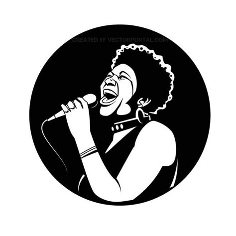 Black female singer image Royalty Free Stock SVG Vector