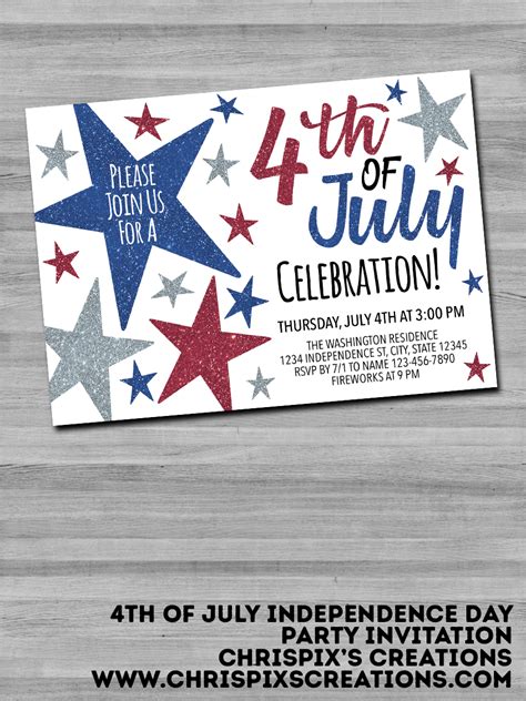 4th of July Independence Day Party Invitation