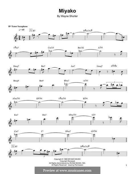 Miyako by W. Shorter - sheet music on MusicaNeo