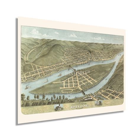 Buy HISTORIX Vintage 1870 Wheeling West Virginia - 18x24 Inch of Wheeling Wall Art - Old City of ...