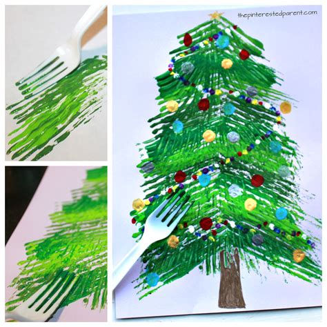 Fork Painted Christmas Tree – The Pinterested Parent | Christmas tree ...