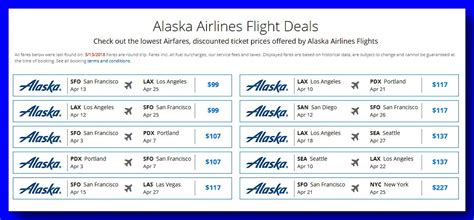 Alaska Airlines Flight Deals Check out the lowest Airfares, discounted ticket prices offered by ...