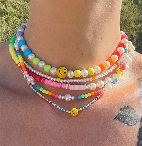 Rainbow Pearls Necklace | Preppy jewelry, Beads bracelet design, Beaded ...