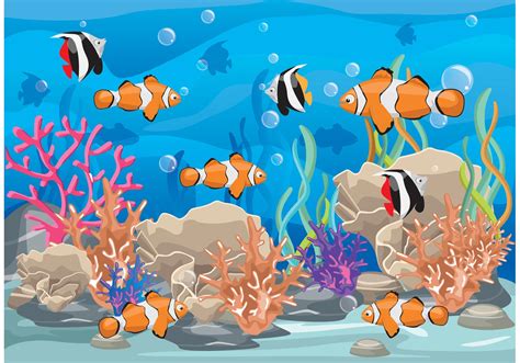 Coral Reef with Fish Vector - Download Free Vector Art, Stock Graphics & Images