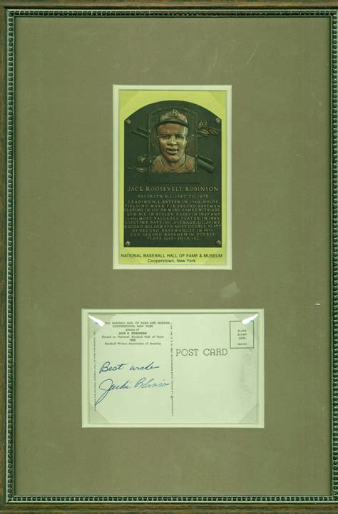 Lot Detail - Jackie Robinson Signed Hall Of Fame Plaque Card (Beckett ...