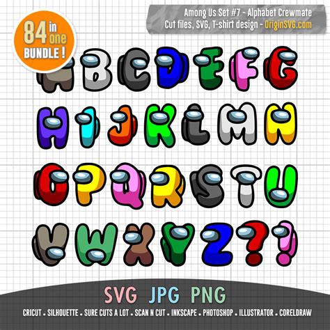 Among Us Set Crewmate Among Us Alphabet Abc Origin Svg Art In | My XXX ...