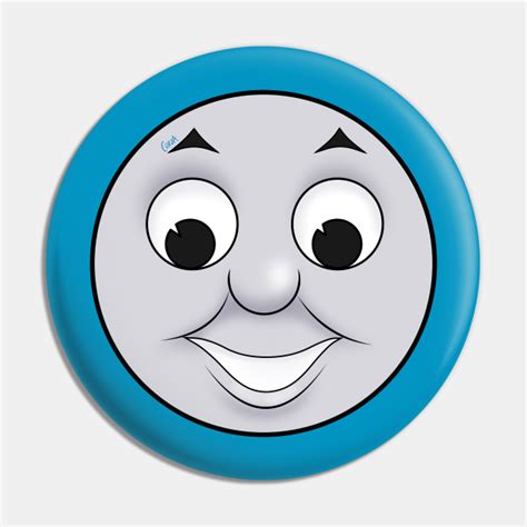 Thomas happy face (cartoon ver.) - Thomas Tank Engine - Pin | TeePublic