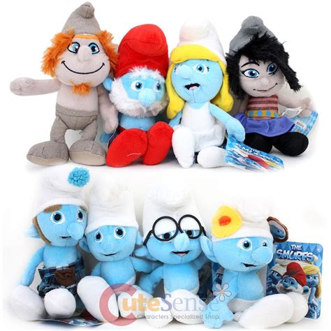 The Smurfs 2 Collectible Plush Toy 8pc Set 8" Hackus Brainy Vanity ...