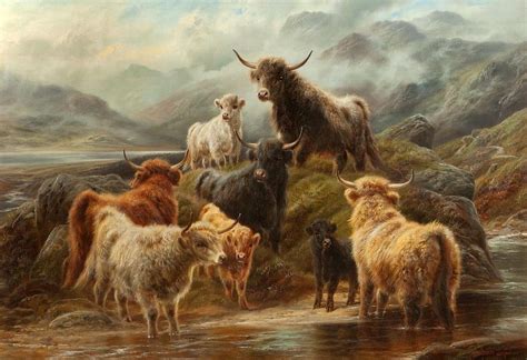 Highland Cattle, 1894 Painting by Robert Watson