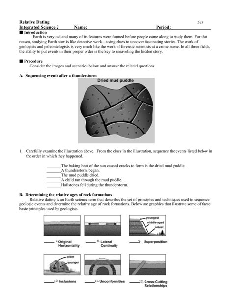 Relative Dating Worksheet Answer Key – Englishworksheet.my.id