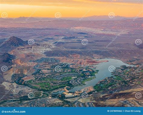 Aerial View of the Landscape of Lake Las Vegas Stock Photo - Image of ...