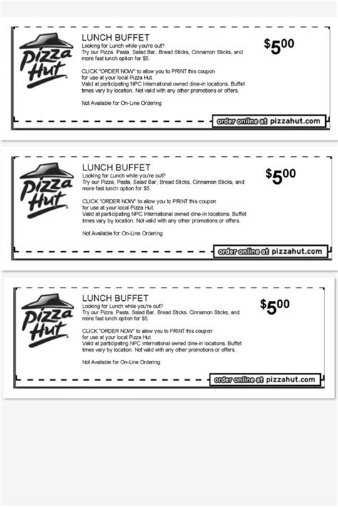 Pizza Hut Buffet coupons - no expiration! | Pizza lunch, Pizza hut ...