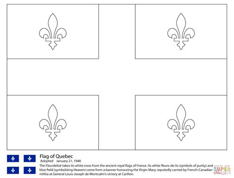 Flag of Quebec coloring page | Free Printable Coloring Pages