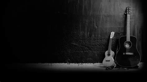 Download Black & White Music Guitar HD Wallpaper