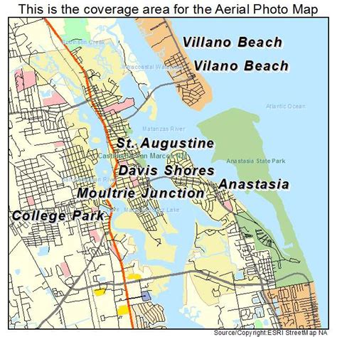 Aerial Photography Map of St Augustine, FL Florida