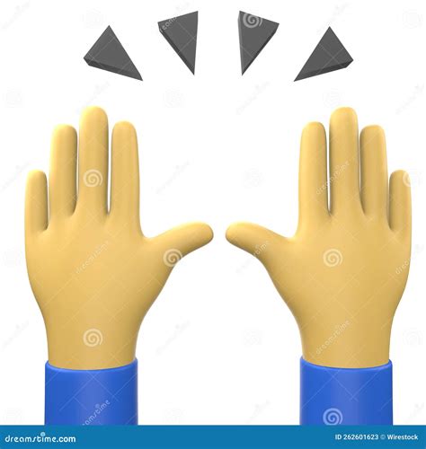 3D Illustration of Praising Hands Emoji on a White Background Stock Illustration - Illustration ...