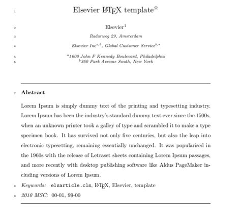 [Tex/LaTex] elsarticle + Lineno: numbering abstract’s lines – Math ...