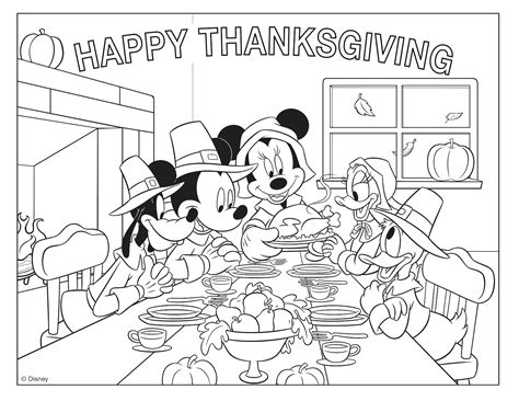 Thanksgiving Coloring Pages | Mickey mouse coloring pages, Disney coloring pages, Free ...