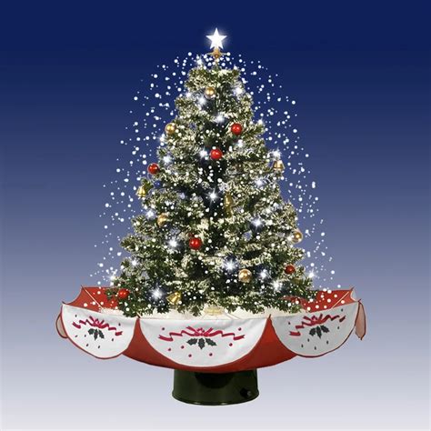 2.5' Pre Lit PVC Amazing Musical Snowing Artificial Table Top Christmas Tree on Stand with Fake ...