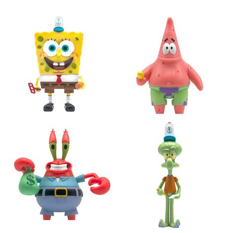 SpongeBob SquarePants 2 Figure Set Of Squidward, Sandy Cheeks, Patrick ...