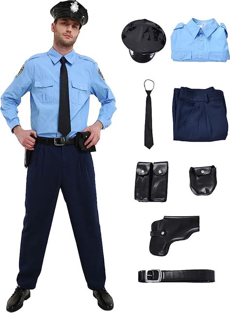 Haikyuu Men's Short Sleeve Police Officer Uniform Halloween Costume ...