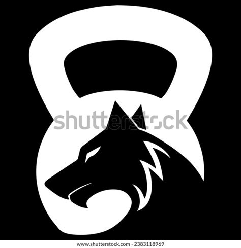 Wolf Head Kettlebell Gym Logo Design Stock Vector (Royalty Free ...