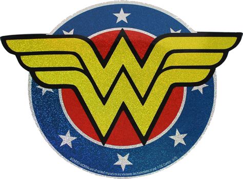 WONDER WOMAN Shield, Original DC Comics Artwork, 5" x 0.1" x 3.8" - Long Lasting Die-Cut Vinyl ...