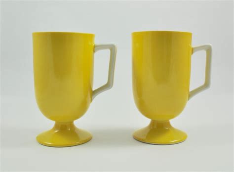 Vintage Mid Century Modern Pedestal Mugs Footed Coffee Mugs | Etsy ...
