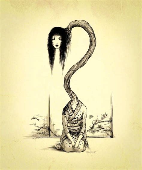 Rokurokubi | Horror art, Scary art, Mythical creatures art