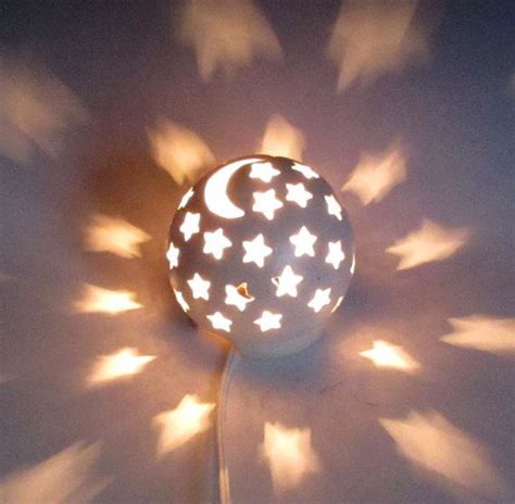 Moon and Stars Night Lamp White Nursery Light Starry | Etsy | White ...