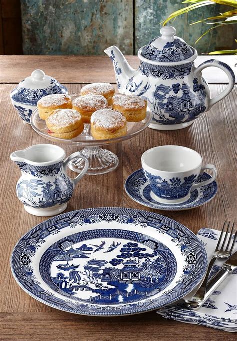 Bowl Sets Home & Kitchen Churchill Blue Willow Plates Bowls Cups 20 ...