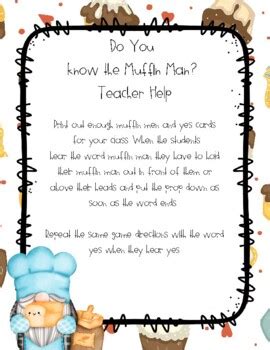 Do You Know the Muffin Man? Song Printable with Props by Miss Merry Berry